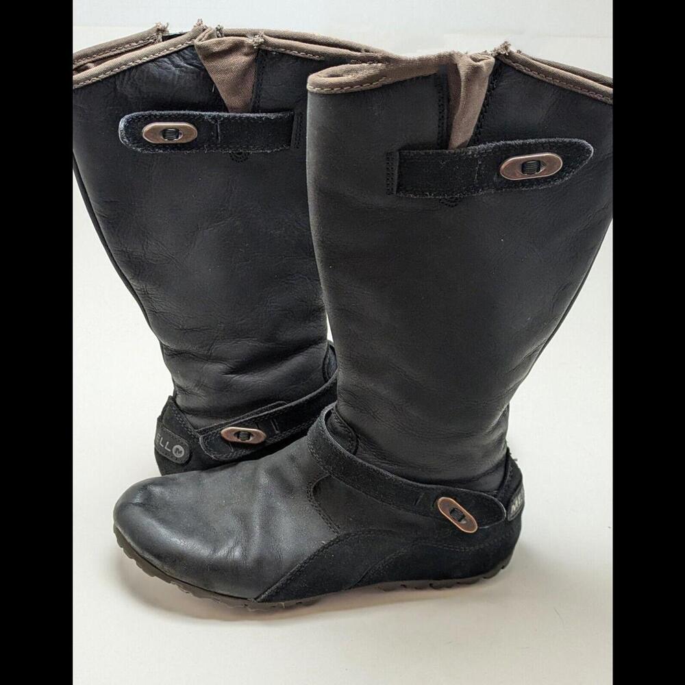 Womens Merrell Haven Autumn Waterproof Side Zip Black Suede Boots J48374 Size 5